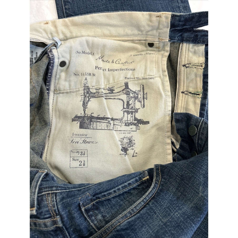 Levis Made Crafted Jeans 32x32 Button Fly Premium Denim‎ Straight Leg Blue - Picture 8 of 12
